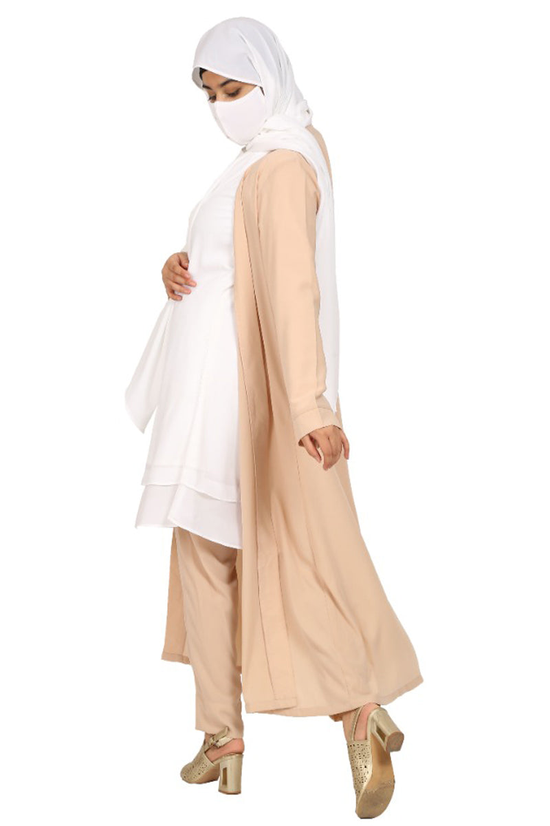 Three Pieces Set- Tunic With Trouser & Shrug