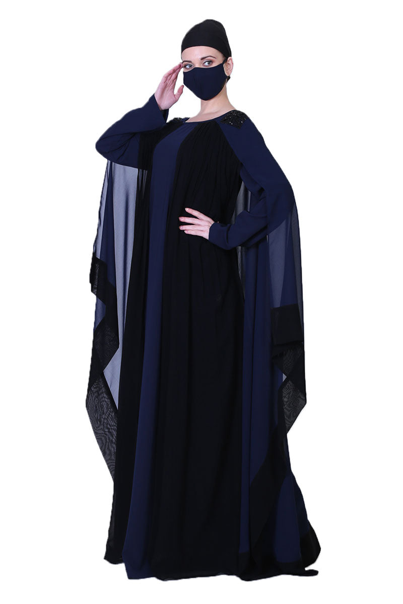 Latest Design Of Dual Color Dress With A Matching Hijab