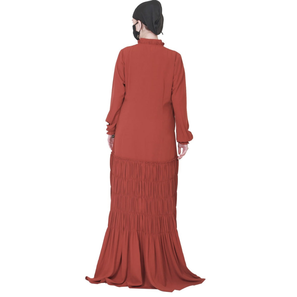 Beautiful Dress With Elasticated Bottom And Neck-Ribbon