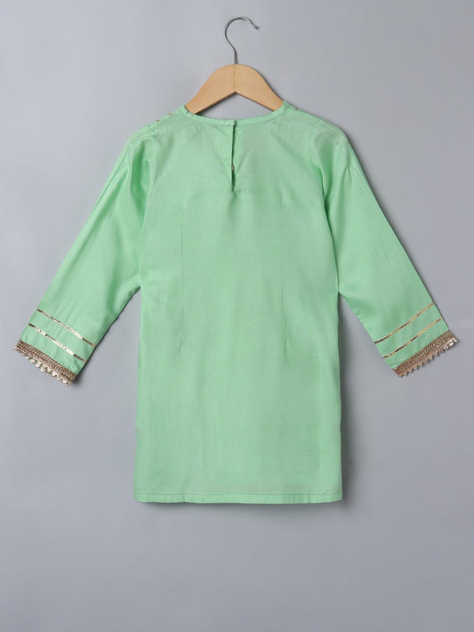 2 Pcs Suit For Girls In Rayon Fabric With Gota Patti Work