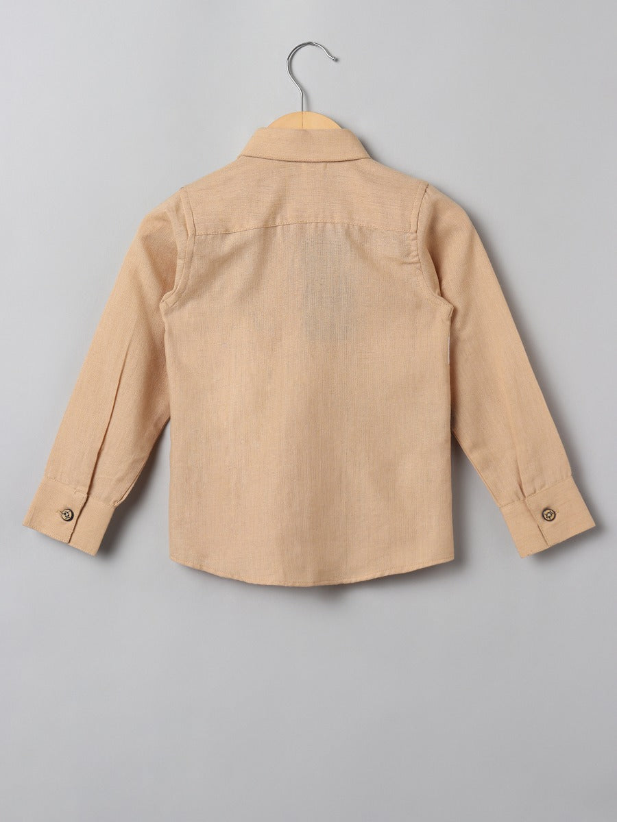 Boy's Cotton Shirt With Contrast Stripes