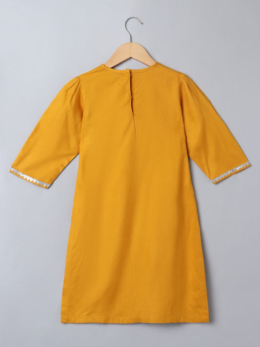 2 Pcs Suit For Girls In Rayon Fabric With Gota Patti Work