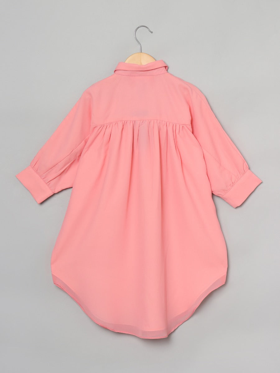 Loose Fit Tunic For Girls In Georgette Fabric With Lining