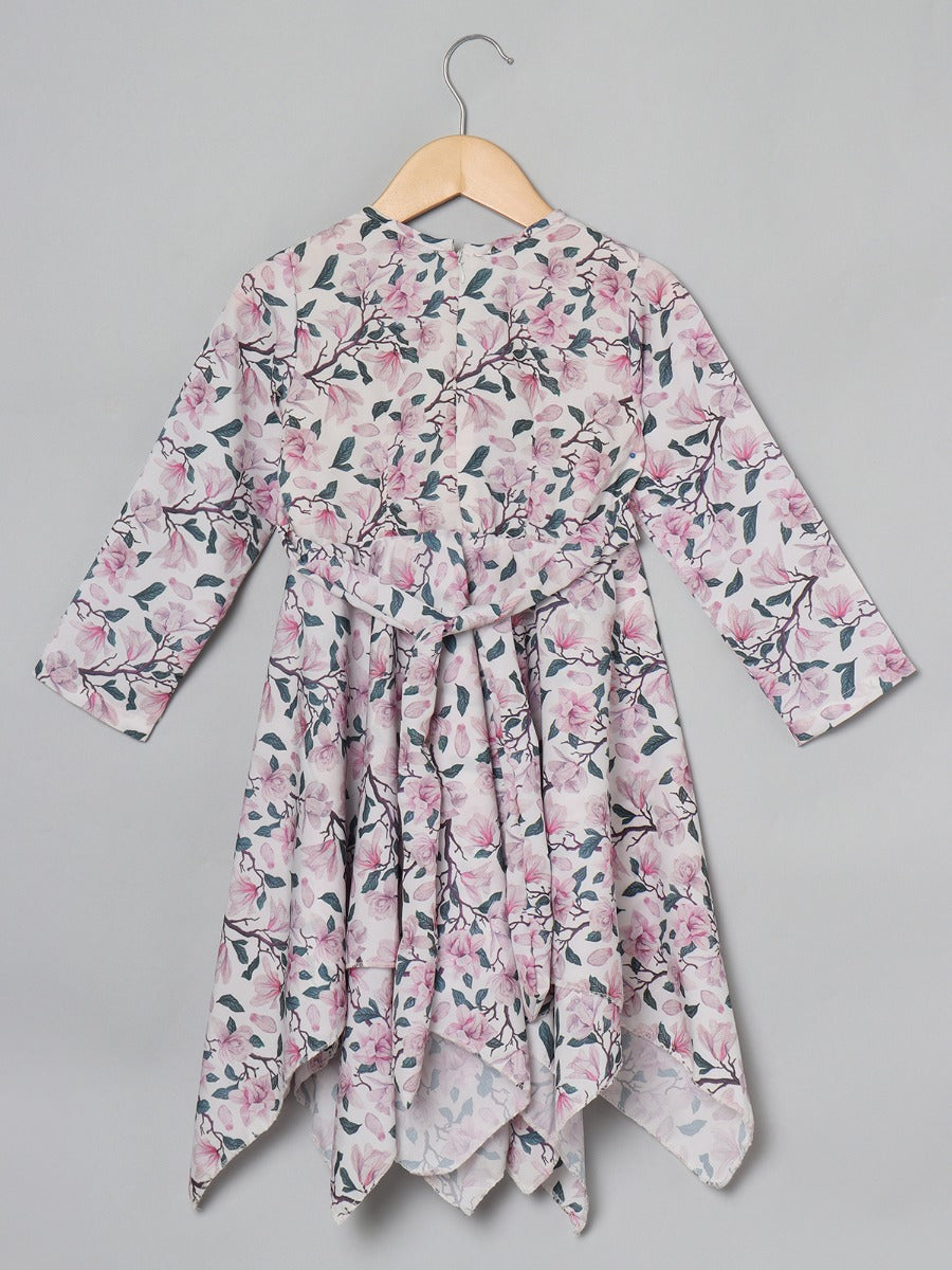 Asymmetrical Frock For Girls In Digital Print