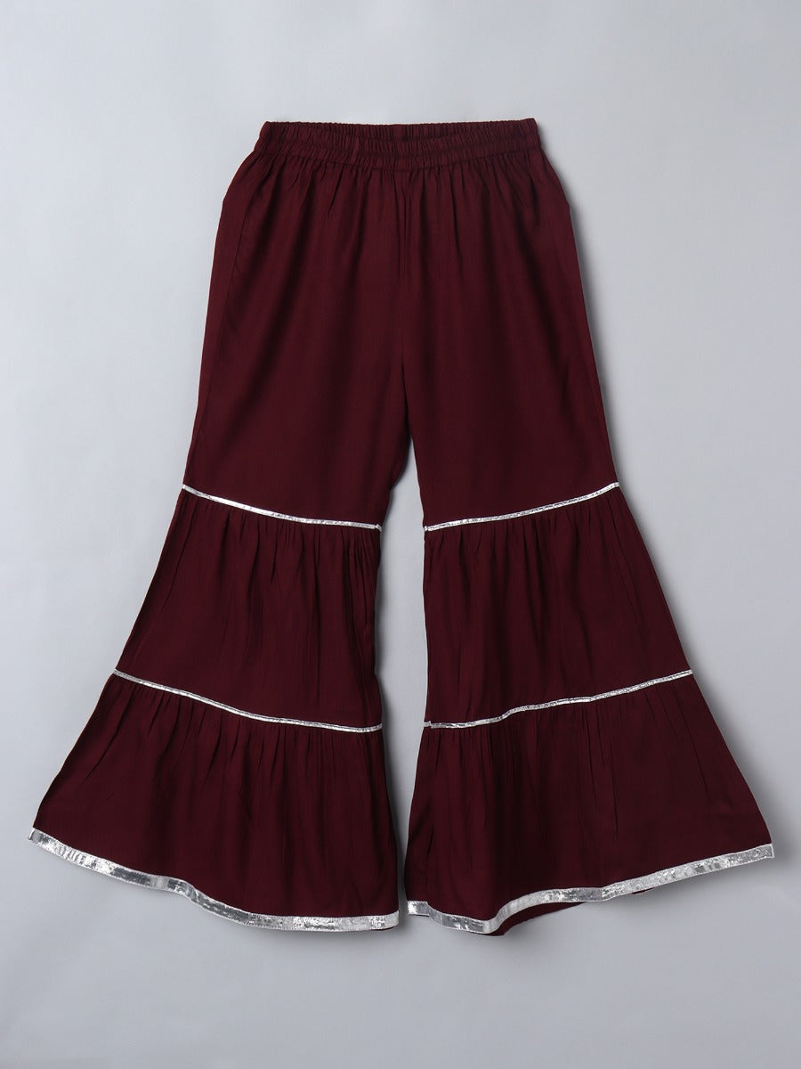 2 Pcs Suit For Girls In Rayon Fabric With Gota Patti Work