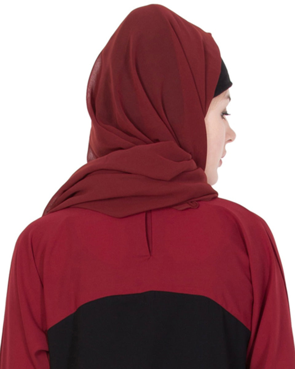 Hijab-Fine Georgette-Maroon