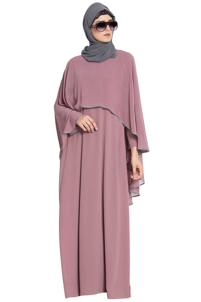 Abaya With Attached Georgette Cape