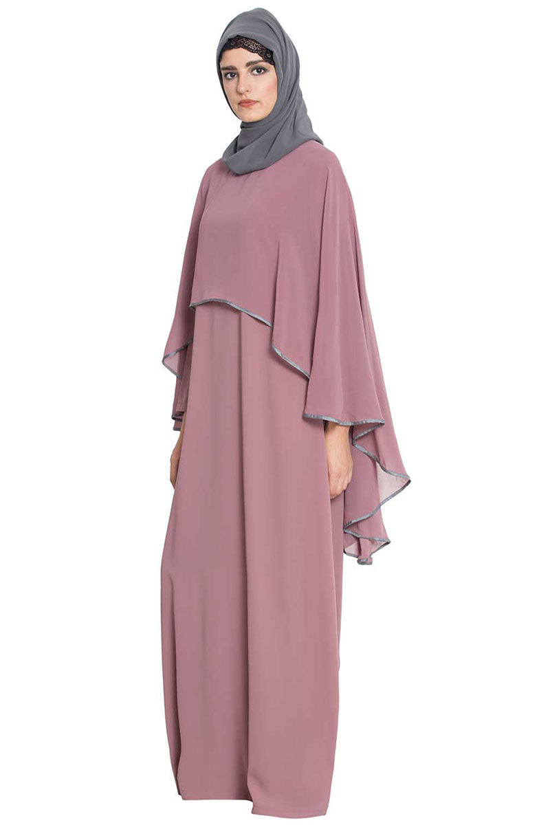 Abaya With Attached Georgette Cape
