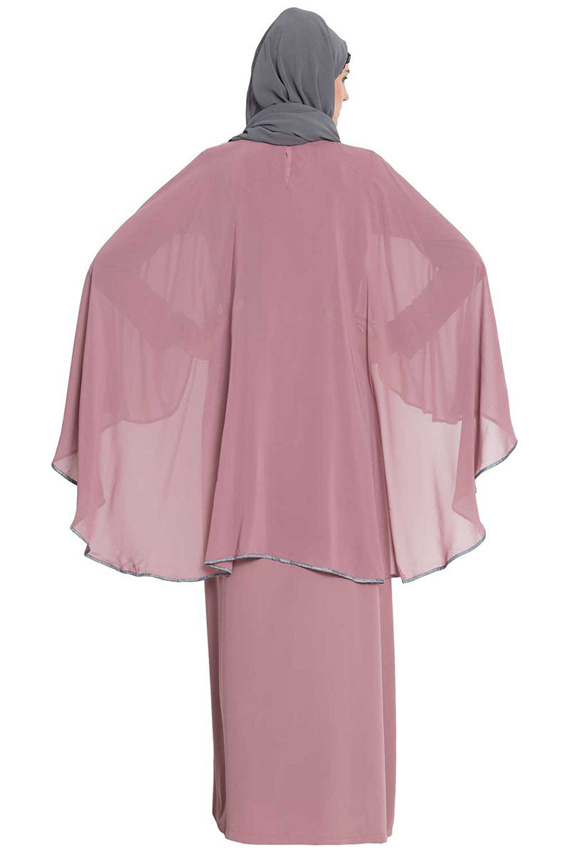 Abaya With Attached Georgette Cape
