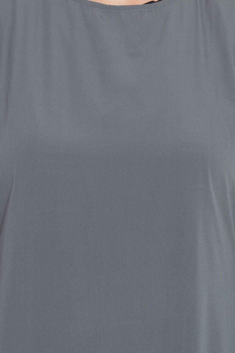 Simple Abaya | Colorful Abaya With Side Pockets-Grey