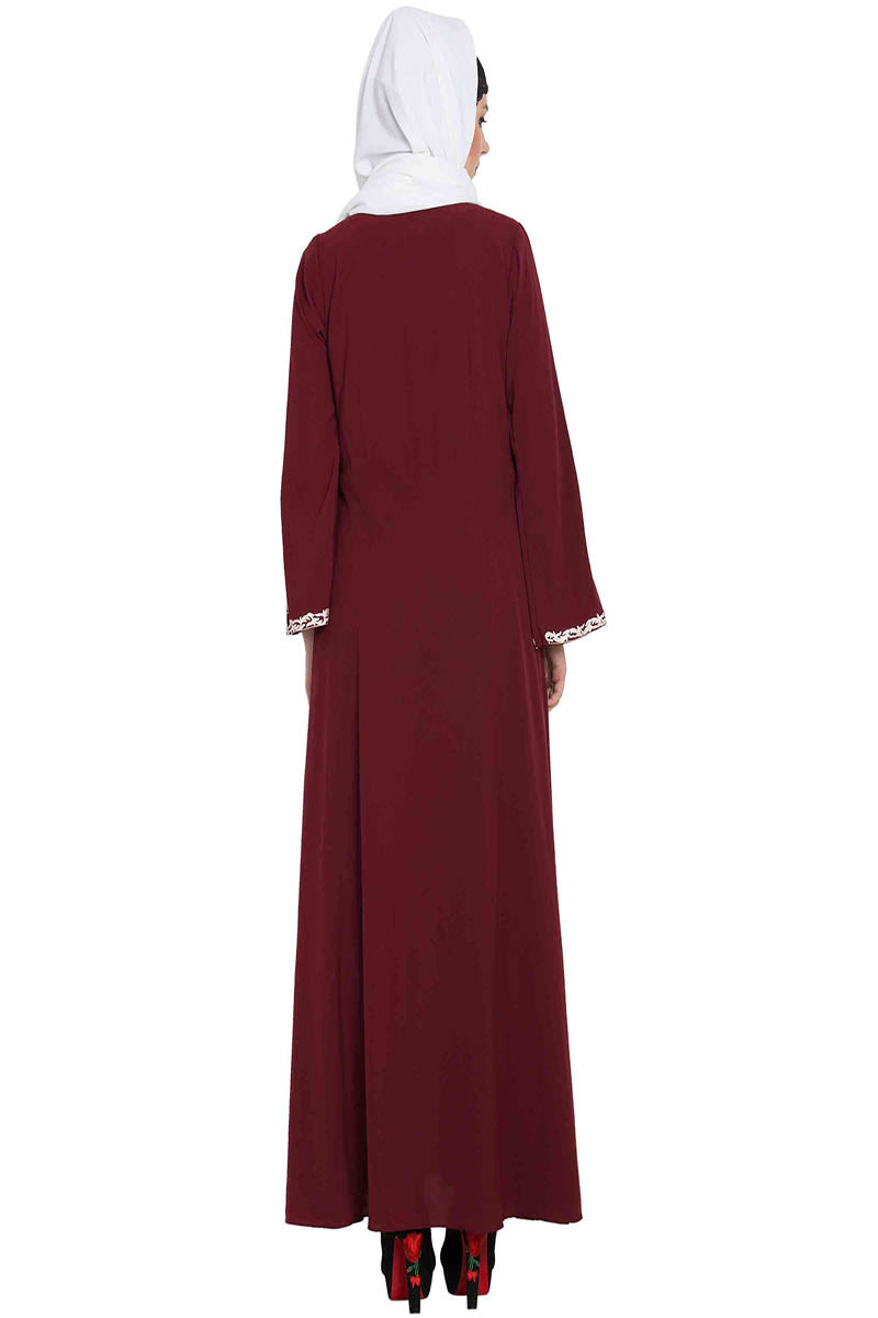 Embridered Abaya With Umbrella Flare