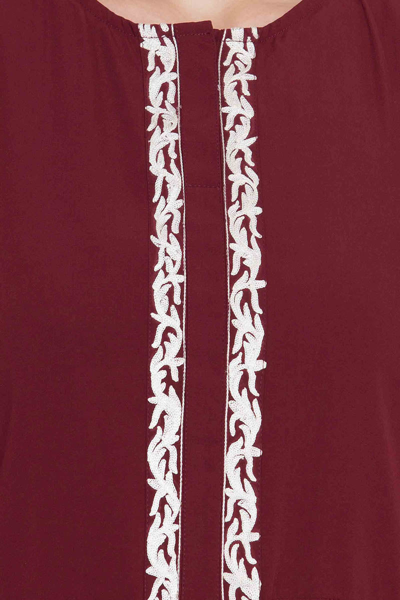 Embridered Abaya With Umbrella Flare