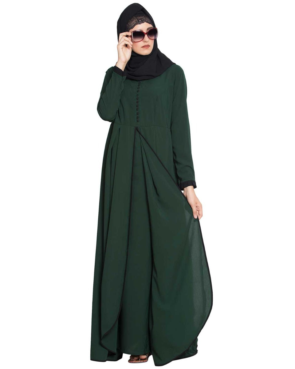 Multi Layer Dress With Loop Buttons - Not An Abaya
