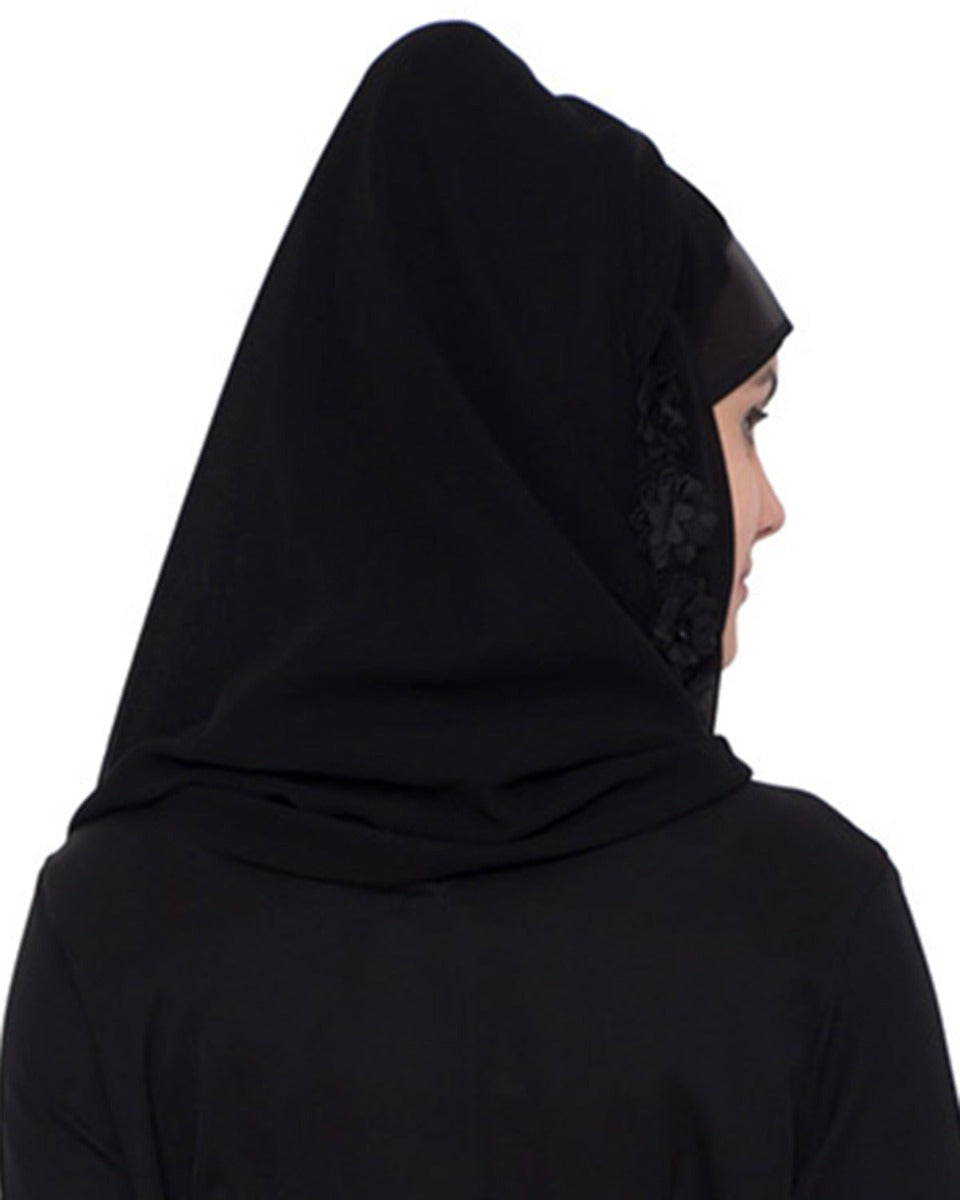 Designer Hijab With Floral Lace