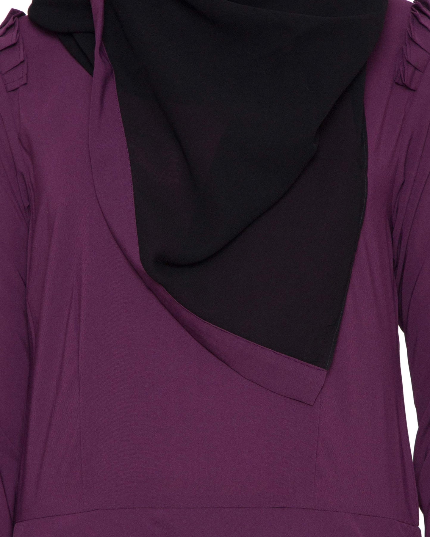 Designer Abaya with Double Layer-Purple