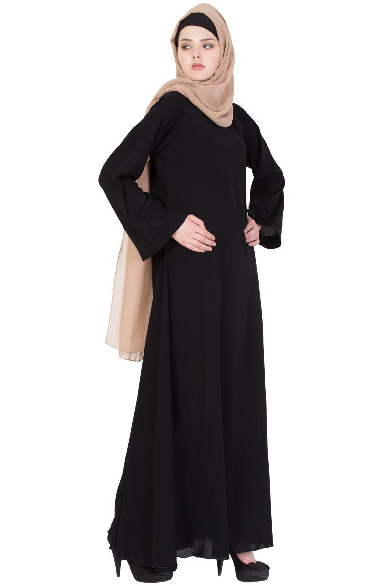 Biased Cut- Umbrella Flare Dress in Nida Satin -Not An Abaya