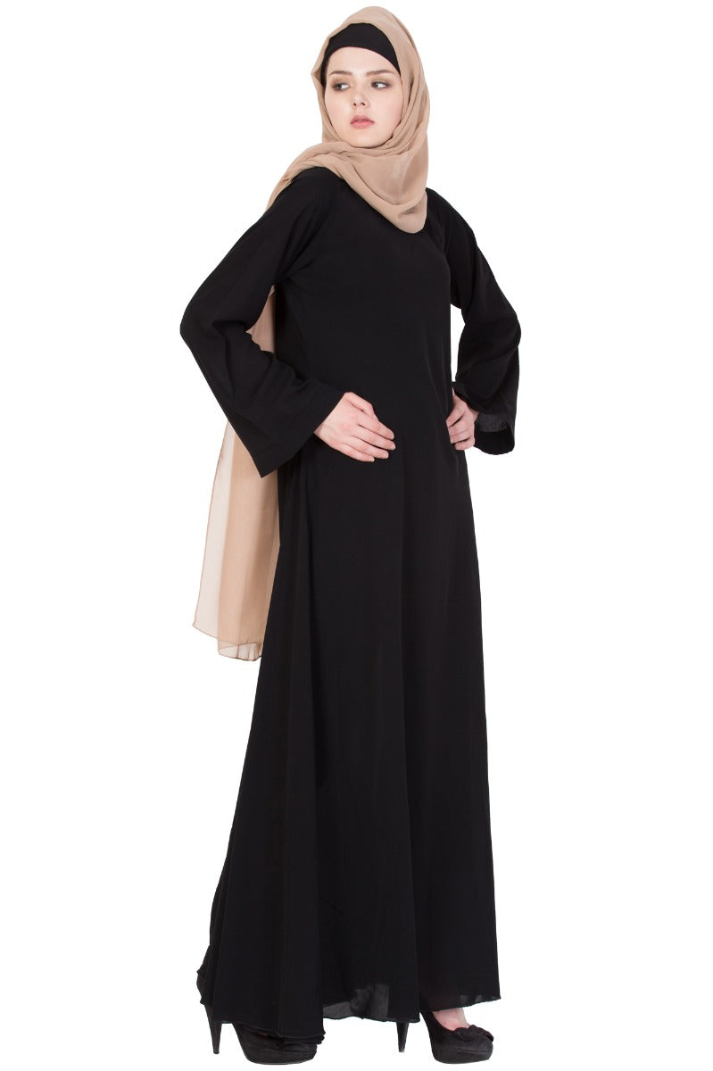 Biased Cut- Umbrella Flare Dress in Nida Satin -Not An Abaya