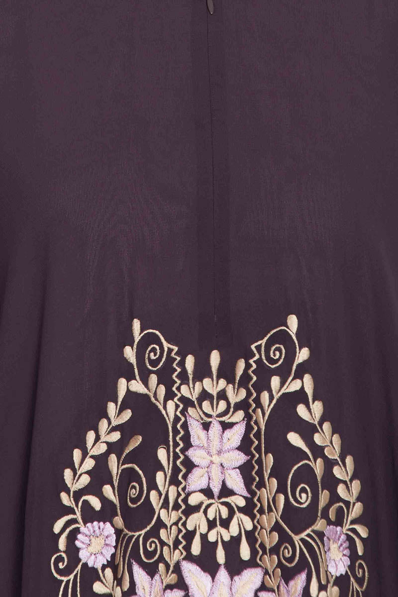 Two Pieces Set-Embroidered Cape with Inner -Not An Abaya