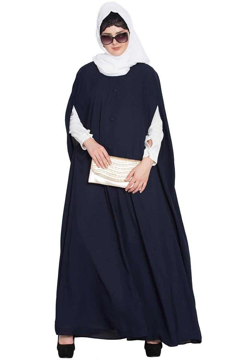 Casual Long Dress And A Long Cape Combo- Not An Abaya