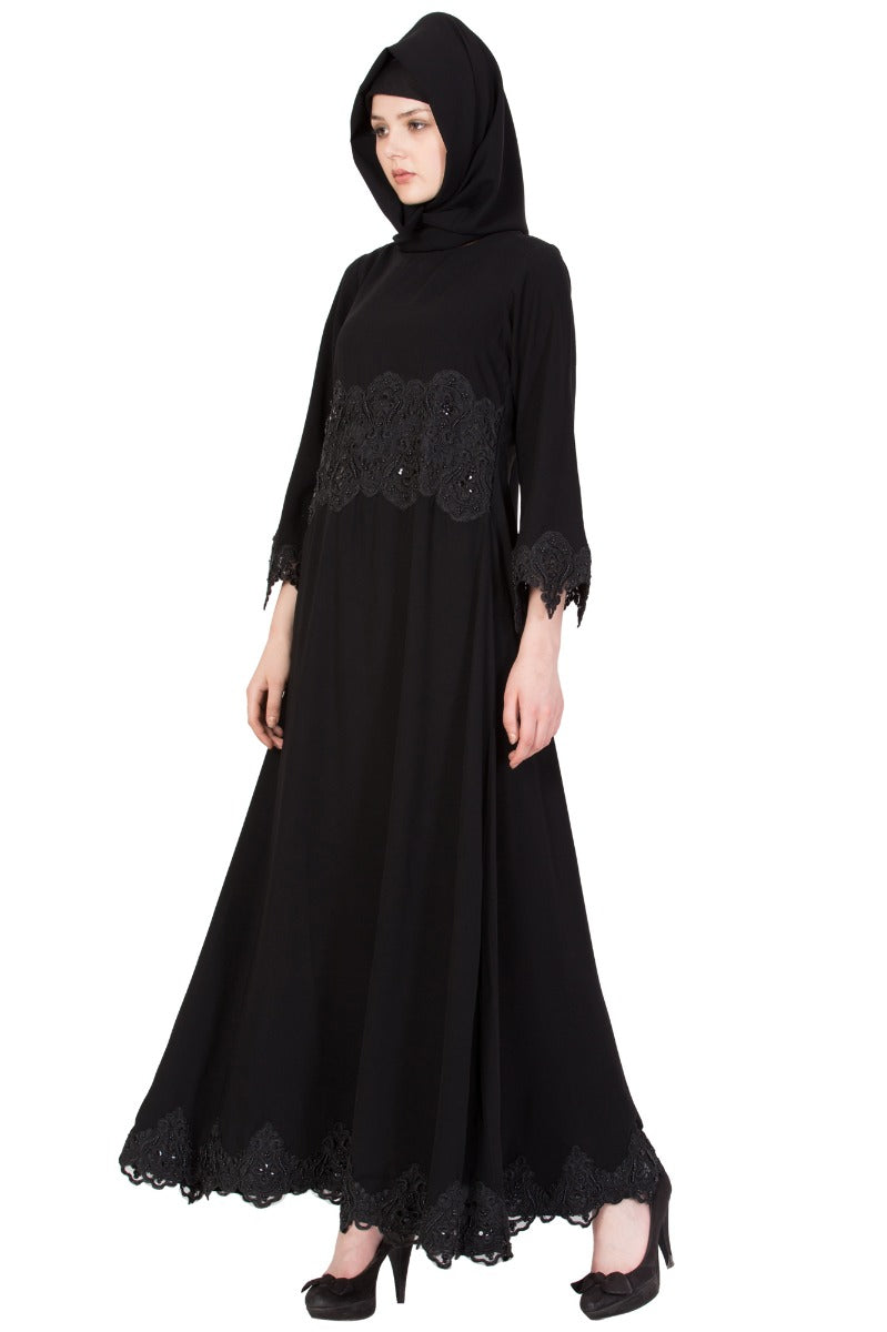 Designer Abaya With Heavy Lacework