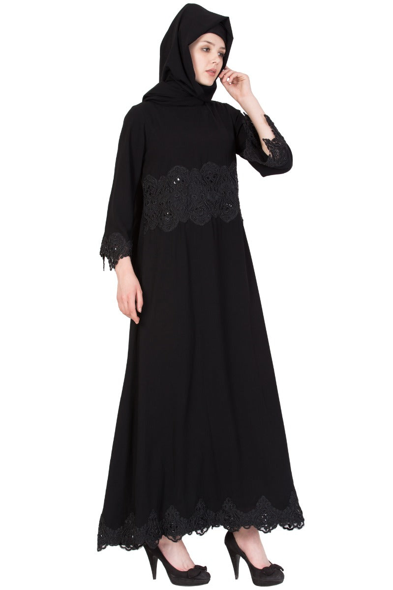 Designer Abaya With Heavy Lacework