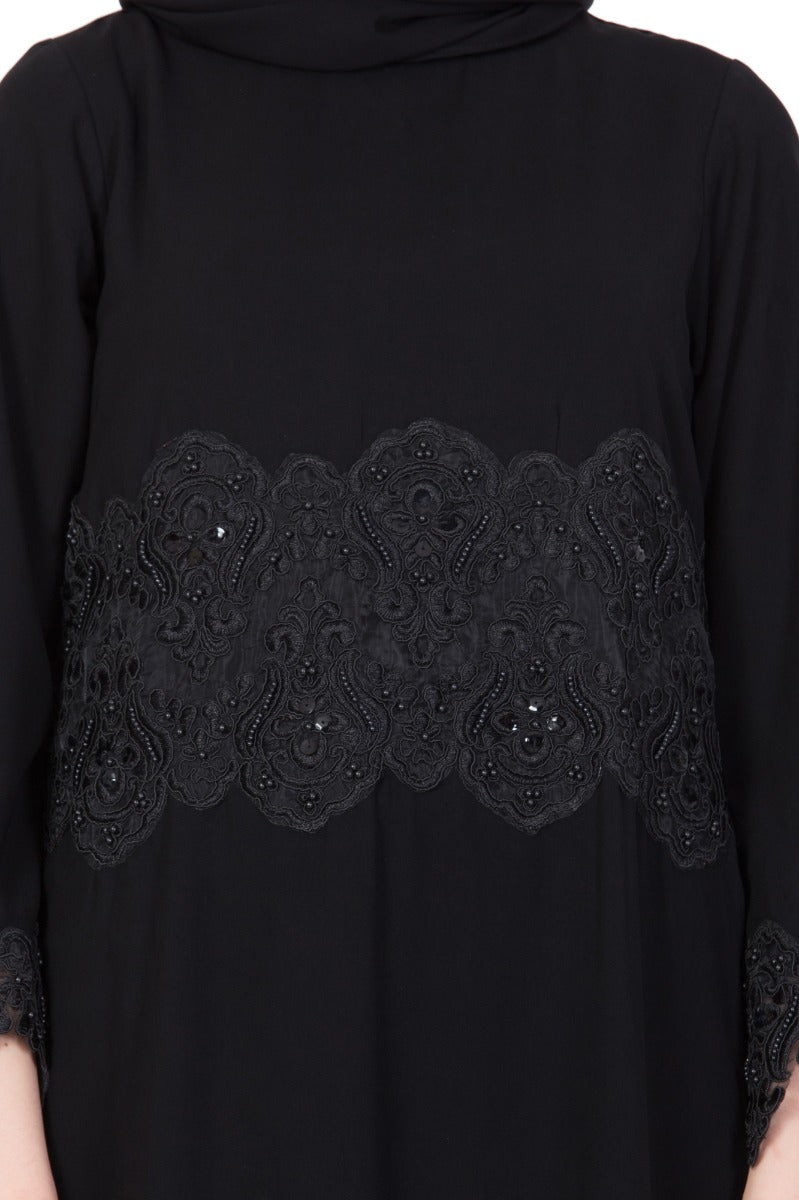 Designer Abaya With Heavy Lacework