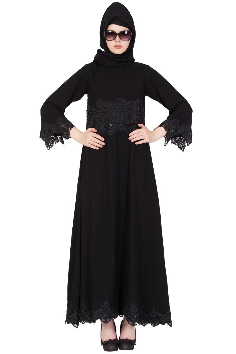 Designer Abaya With Heavy Lacework