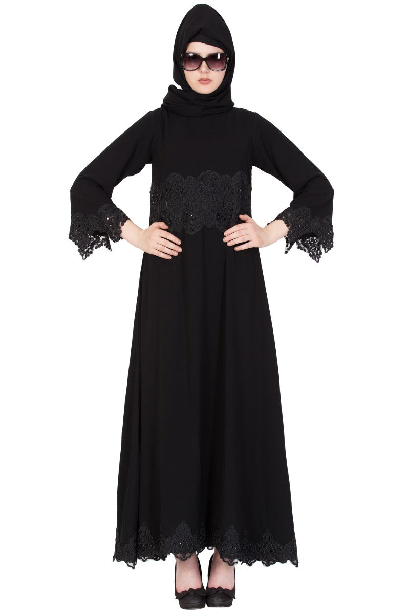 Designer Abaya With Heavy Lacework