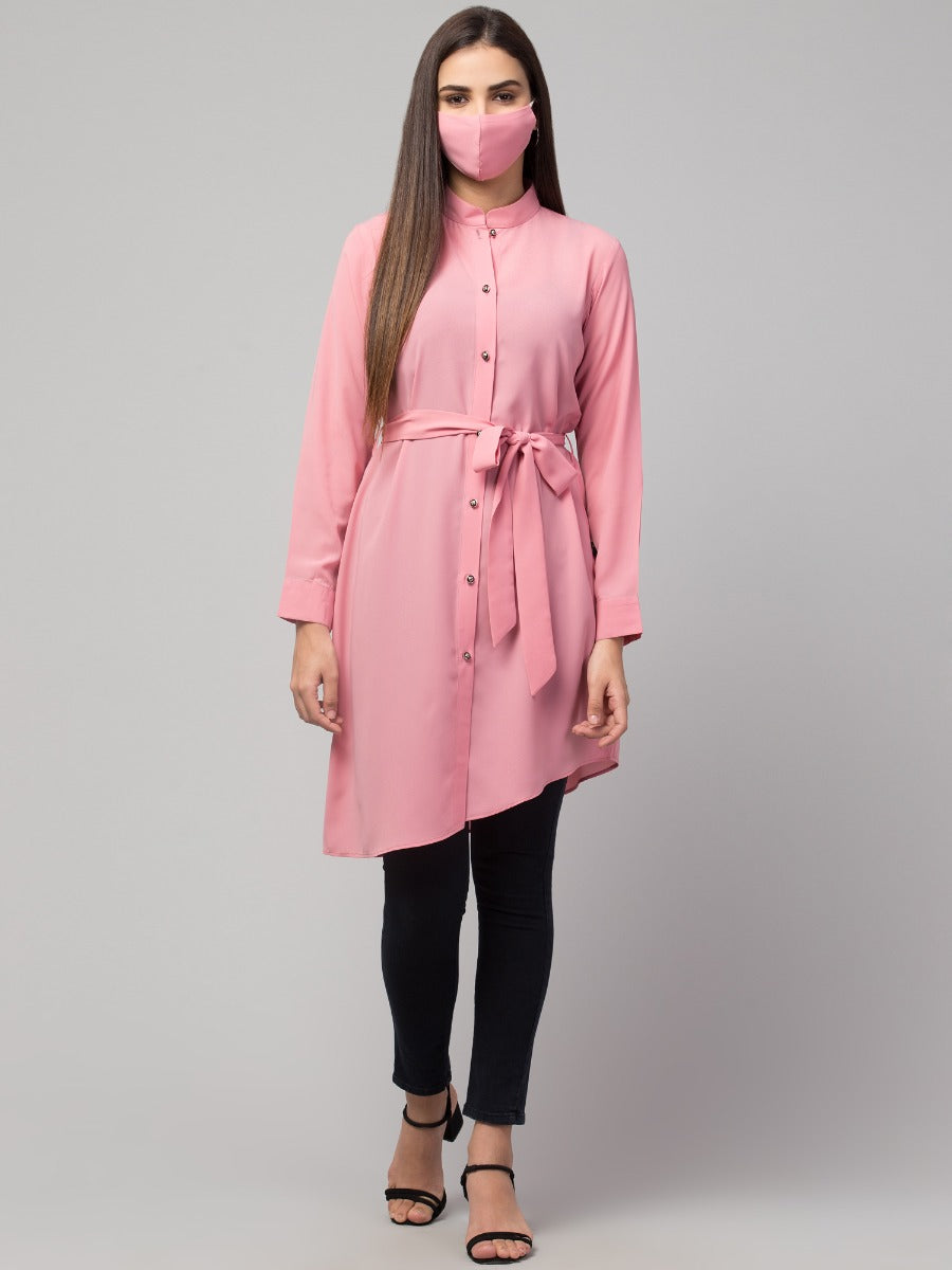 Front Open Tunic With Matching Belt.