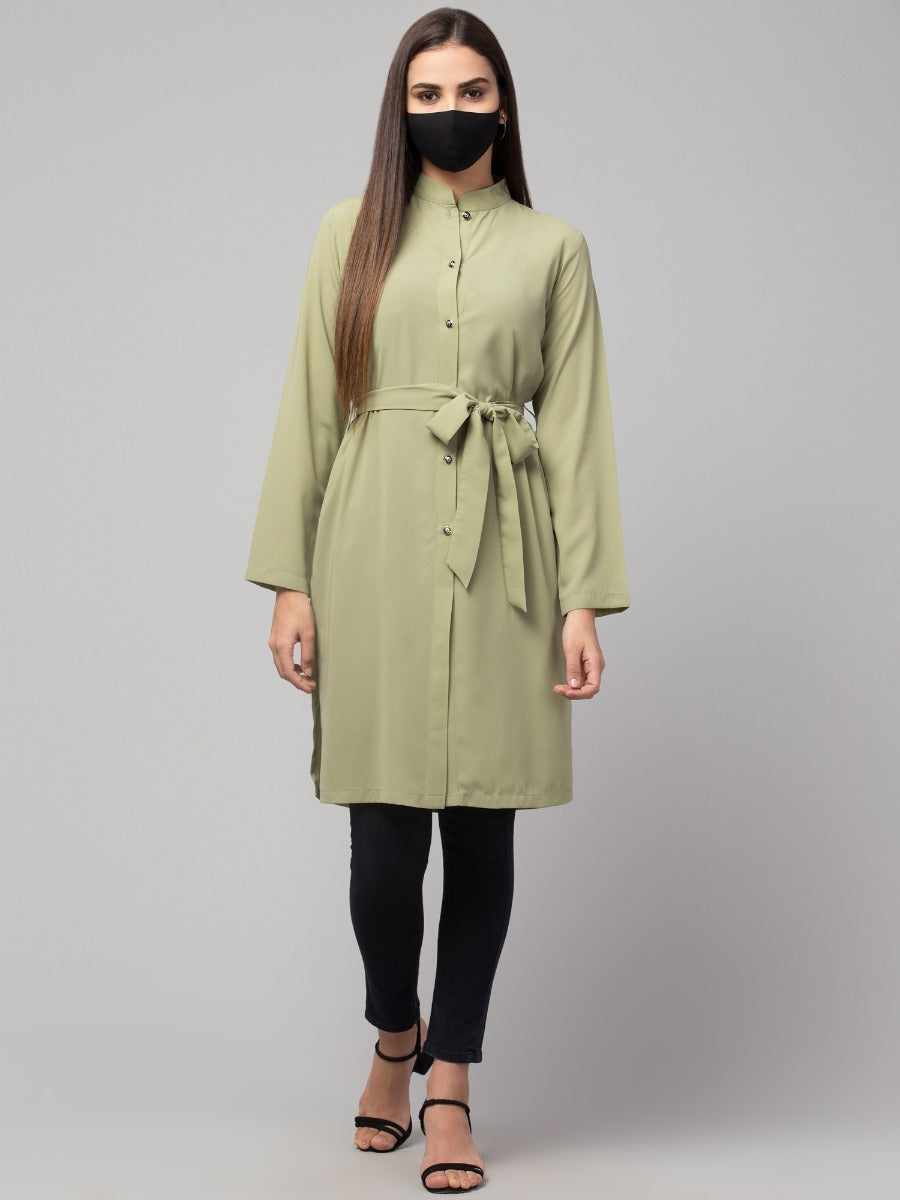 Front Open Tunic With Matching Belt.