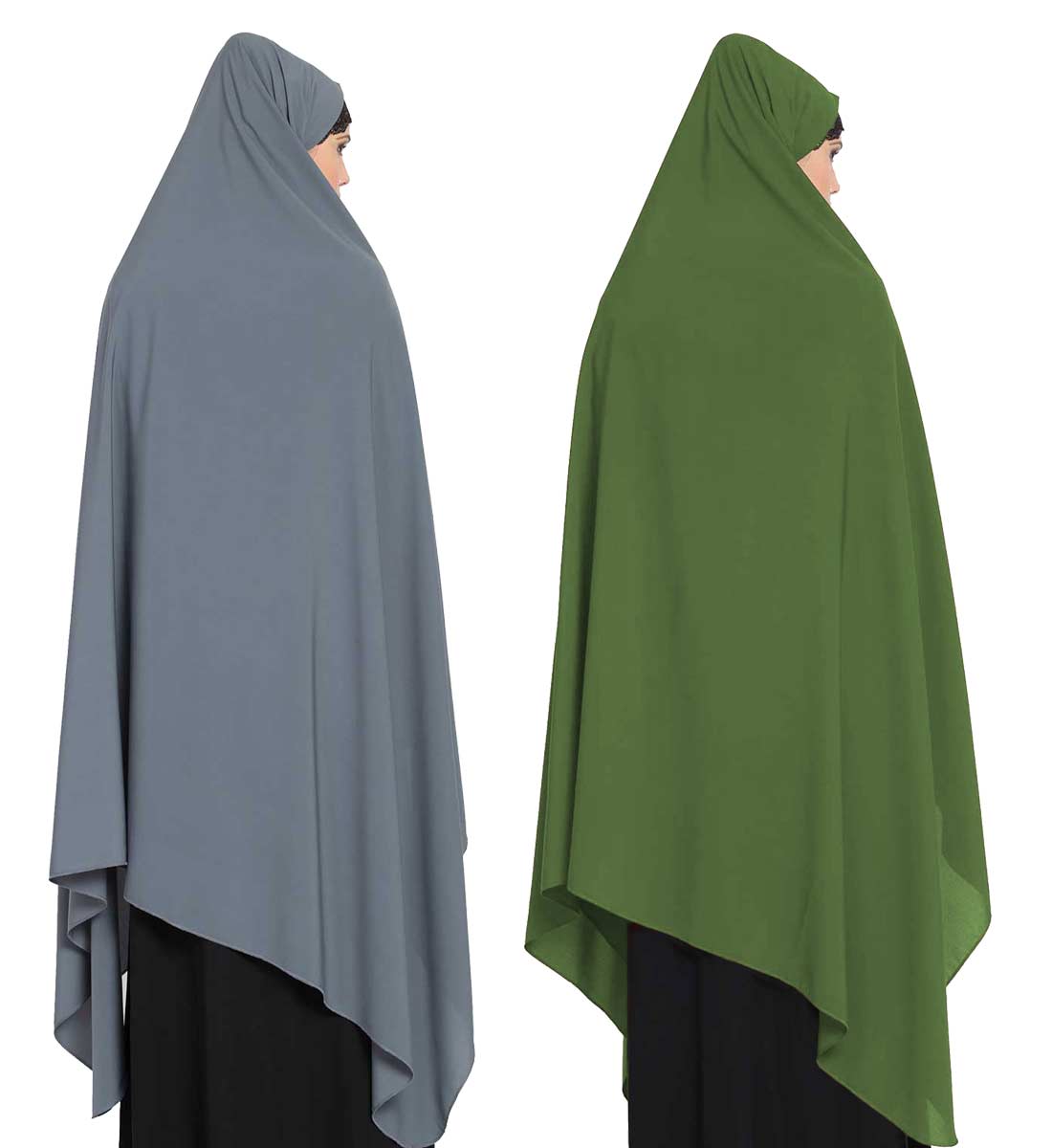 Irani ChadarTwo Pieces Combo-Rida Hijab with Detachable Nose Piece-Made in Nida Matt