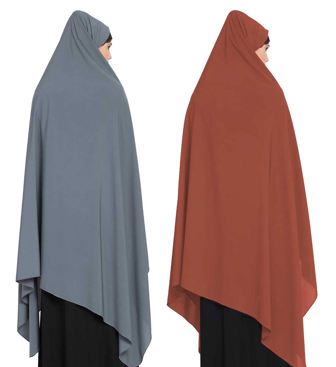 Irani ChadarTwo Pieces Combo-Rida Hijab with Detachable Nose Piece-Made in Nida Matt