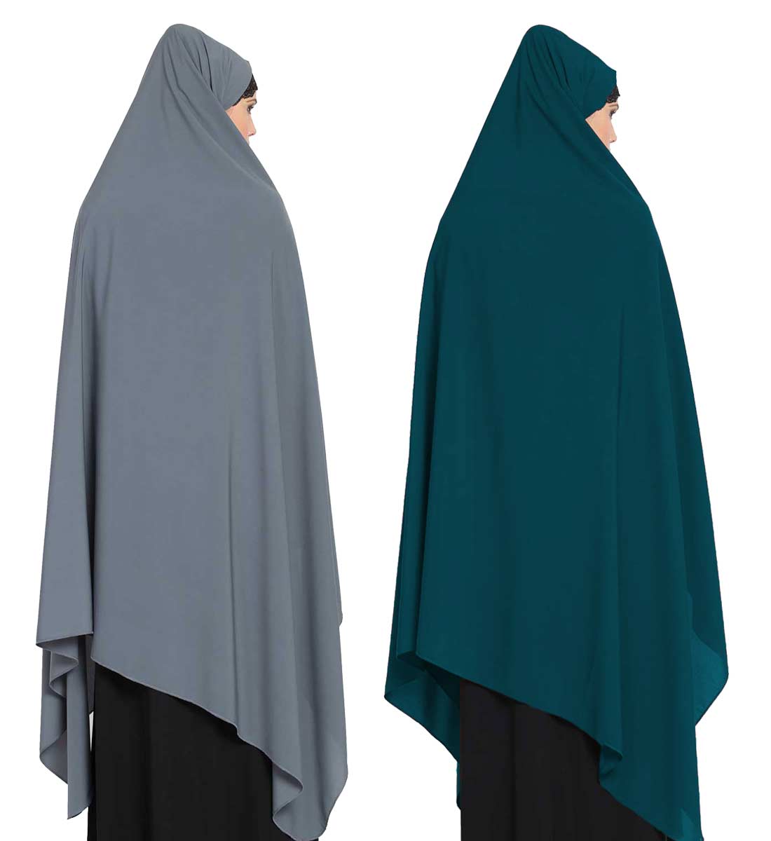 Irani ChadarTwo Pieces Combo-Rida Hijab with Detachable Nose Piece-Made in Nida Matt