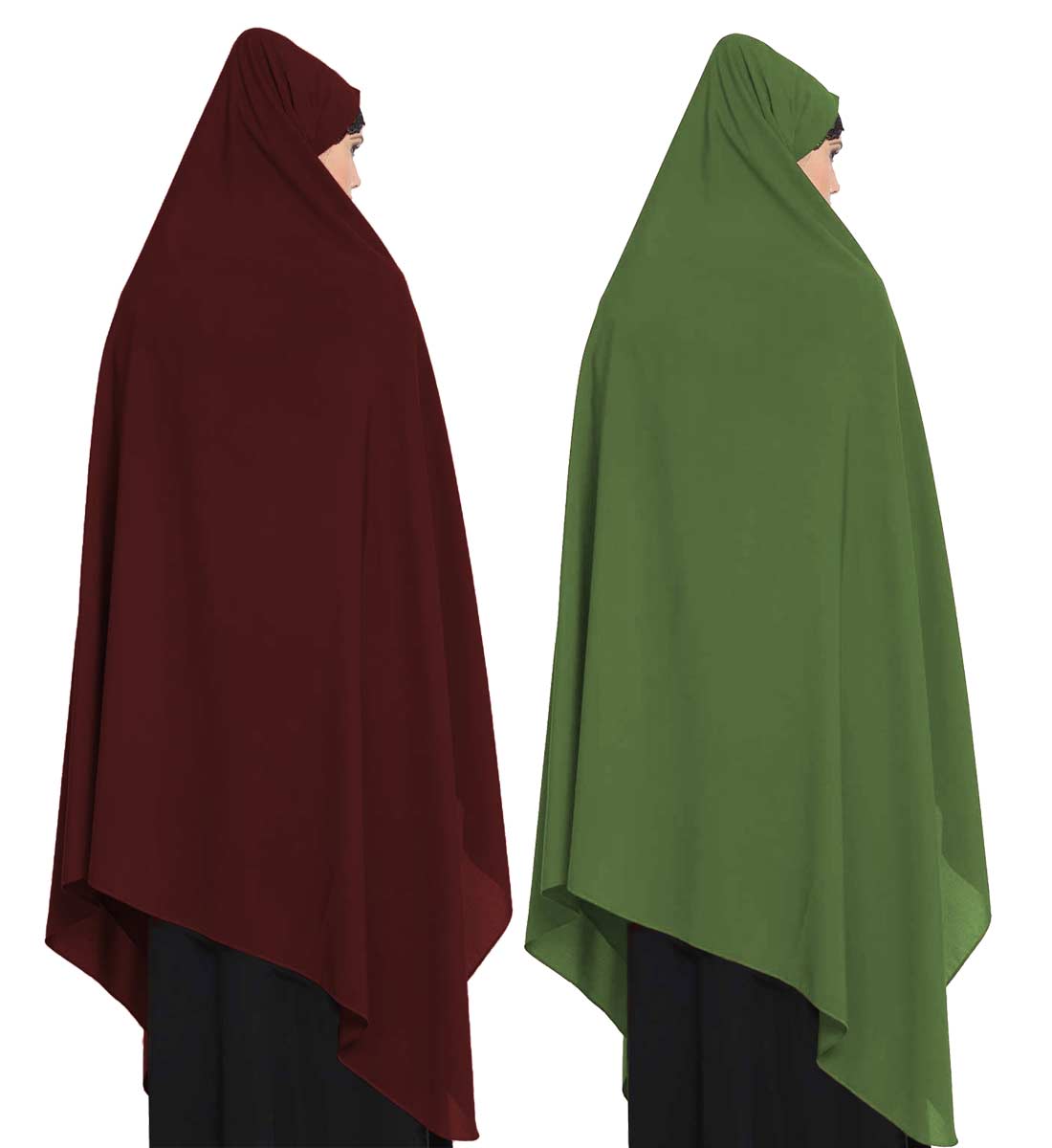 Irani ChadarTwo Pieces Combo-Rida Hijab with Detachable Nose Piece-Made in Nida Matt