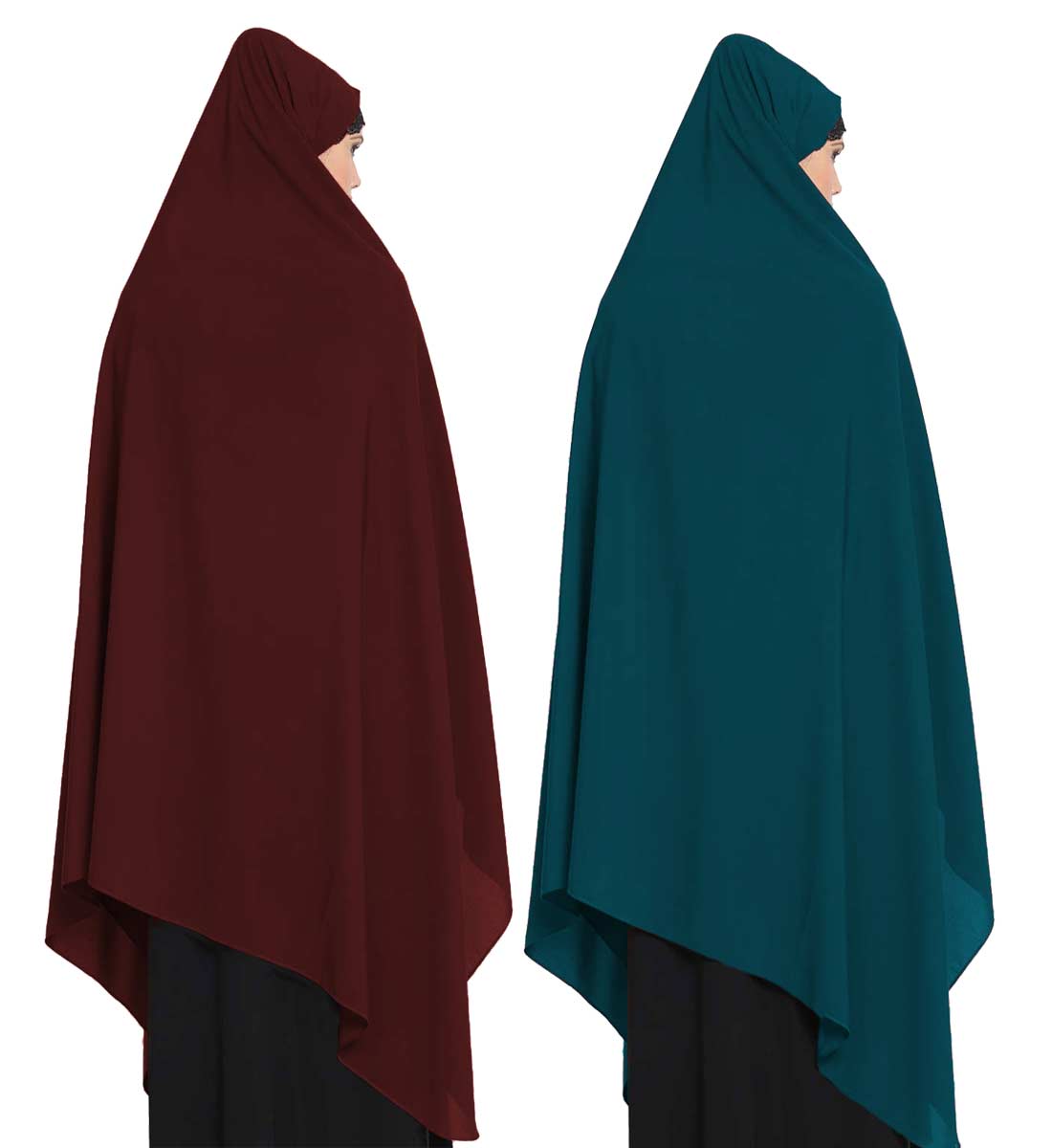 Irani ChadarTwo Pieces Combo-Rida Hijab with Detachable Nose Piece-Made in Nida Matt