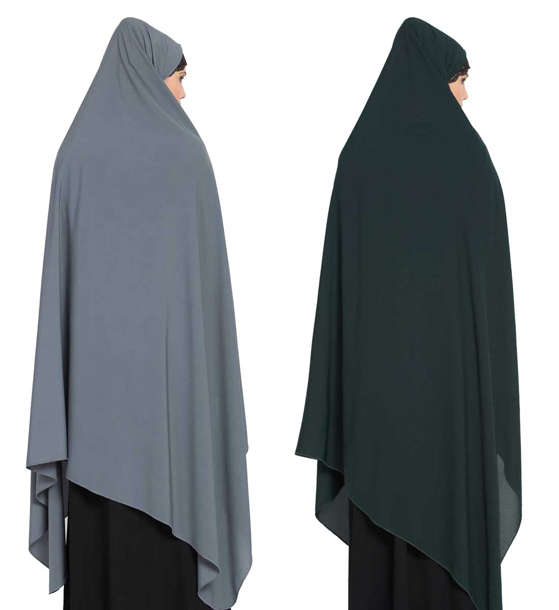 Irani ChadarTwo Pieces Combo-Rida Hijab with Detachable Nose Piece-Made in Nida Matt