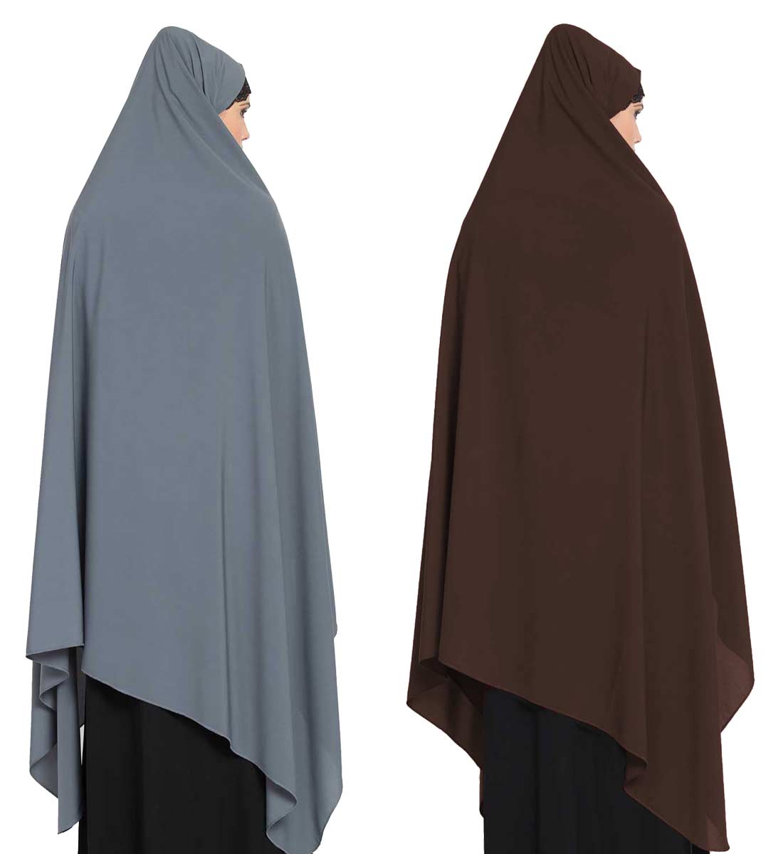 Irani ChadarTwo Pieces Combo-Rida Hijab with Detachable Nose Piece-Made in Nida Matt