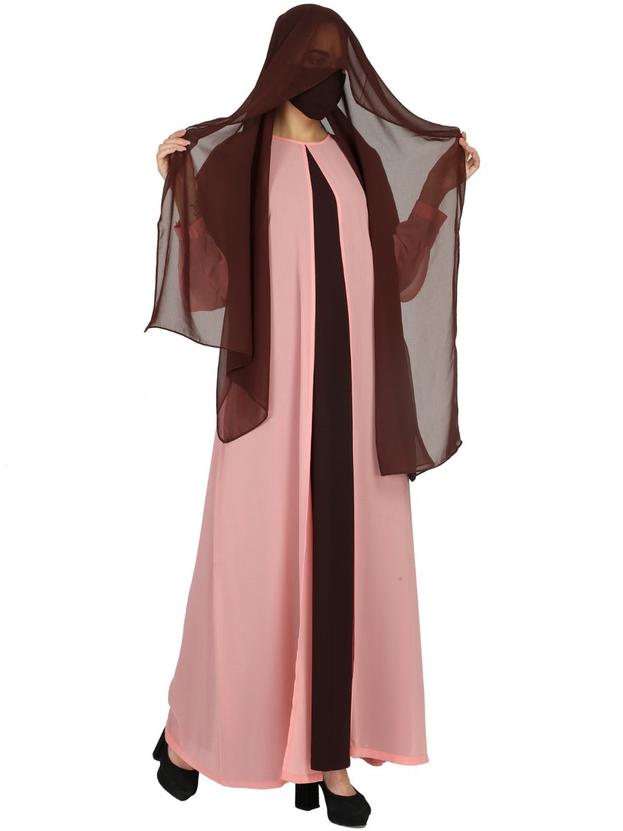 Dual Layered Dress That Consists Of A Designer Shrug and An Inner Abaya.