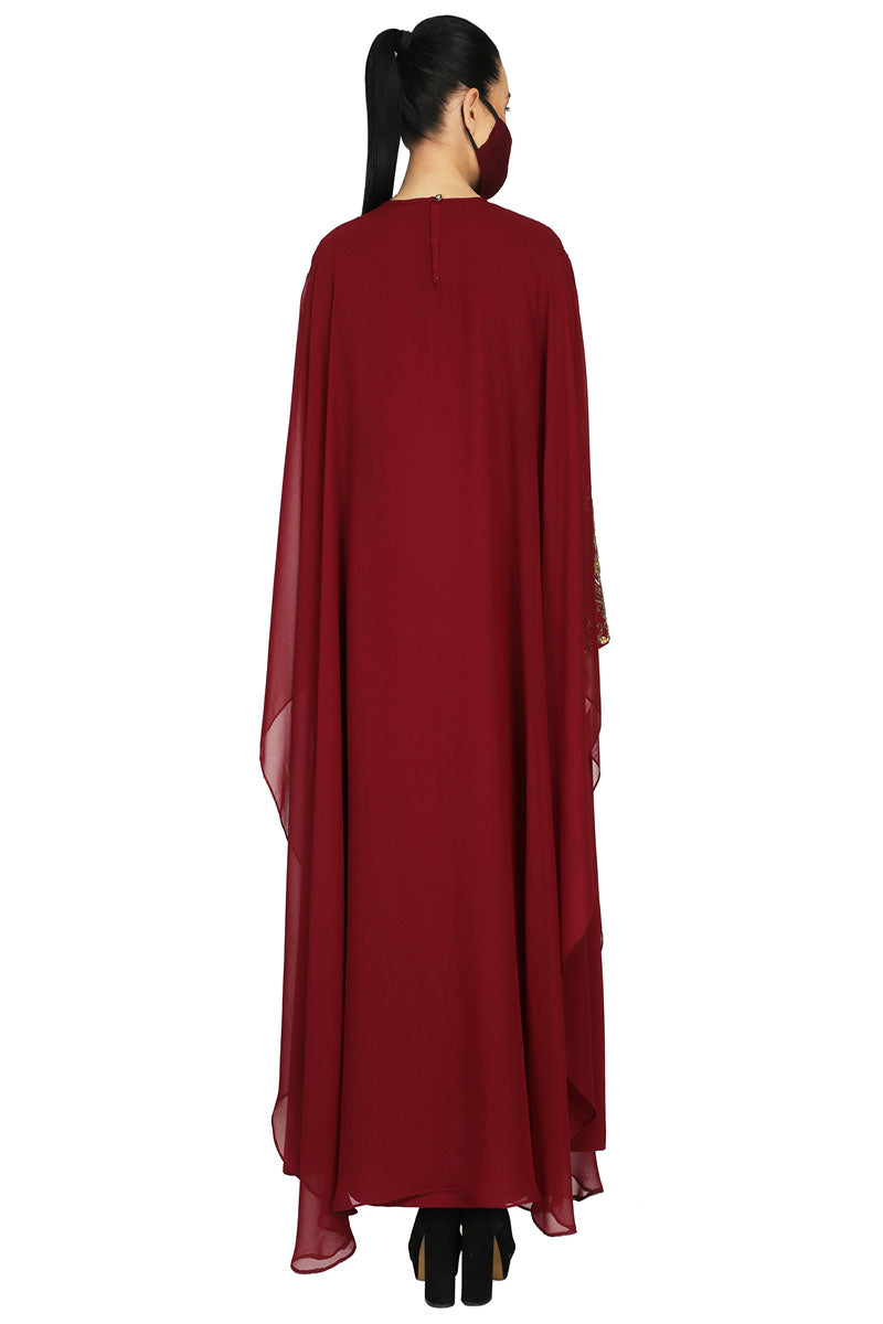 Occasion Wear Modest Garment With Handwork Embellishments.