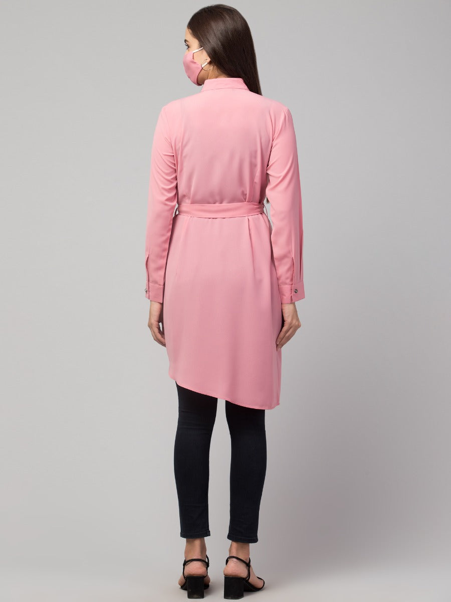 Front Open Tunic With Matching Belt.