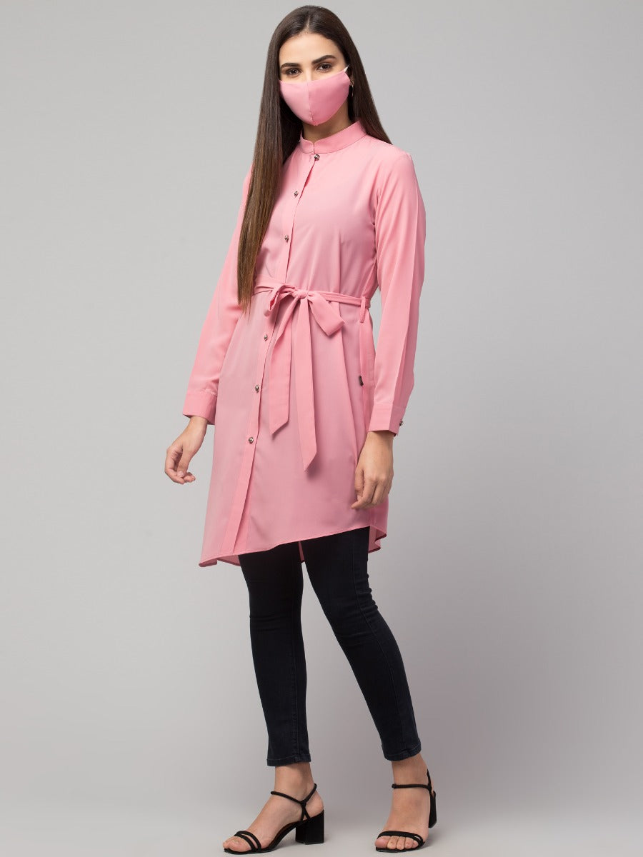 Front Open Tunic With Matching Belt.