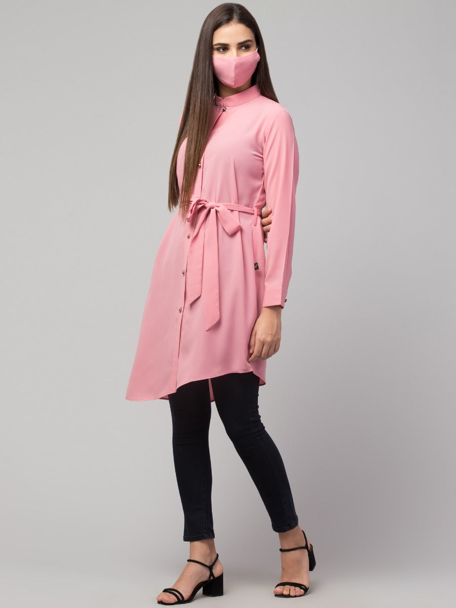 Front Open Tunic With Matching Belt.