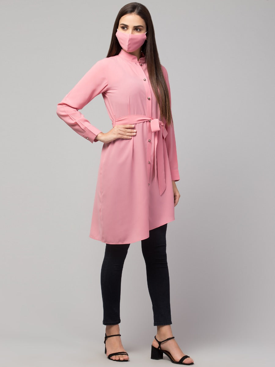 Front Open Tunic With Matching Belt.