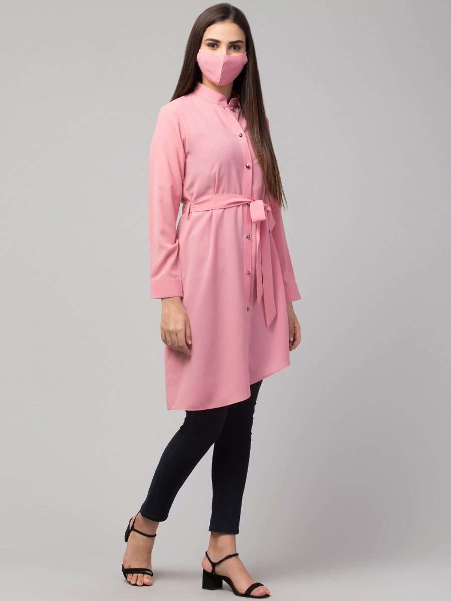 Front Open Tunic With Matching Belt.