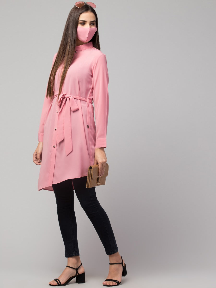 Front Open Tunic With Matching Belt.