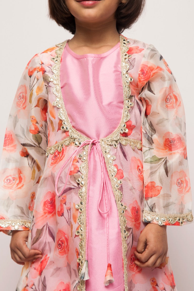 Organza Shrug With Inner Dress- 2 Pcs Set