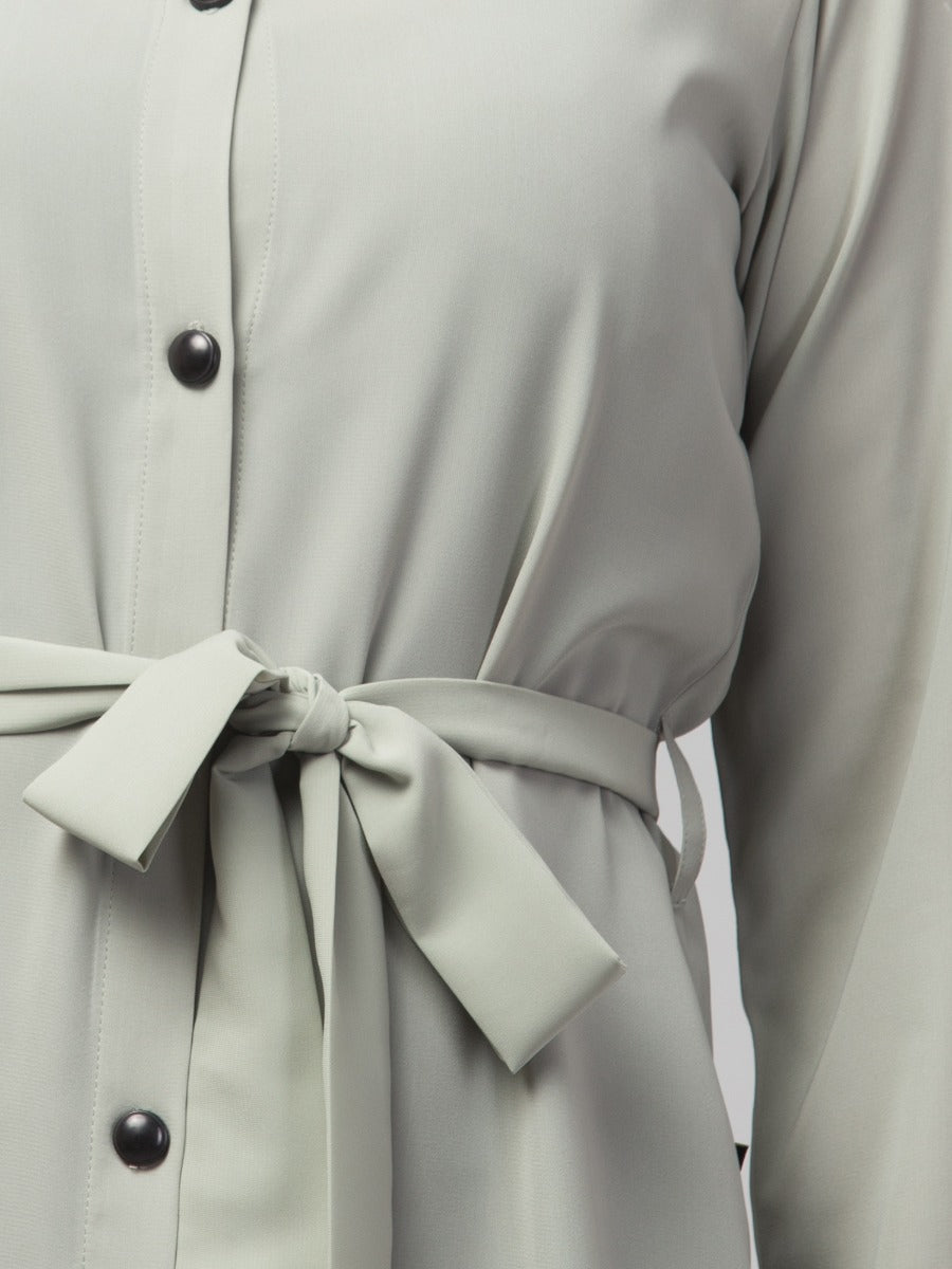 Front Open Tunic With Matching Belt.