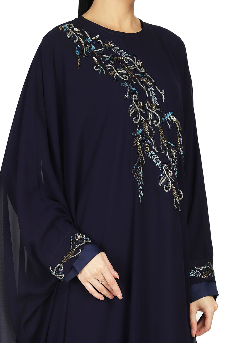 Occasion Wear Modest Garment With Handwork Embellishments.