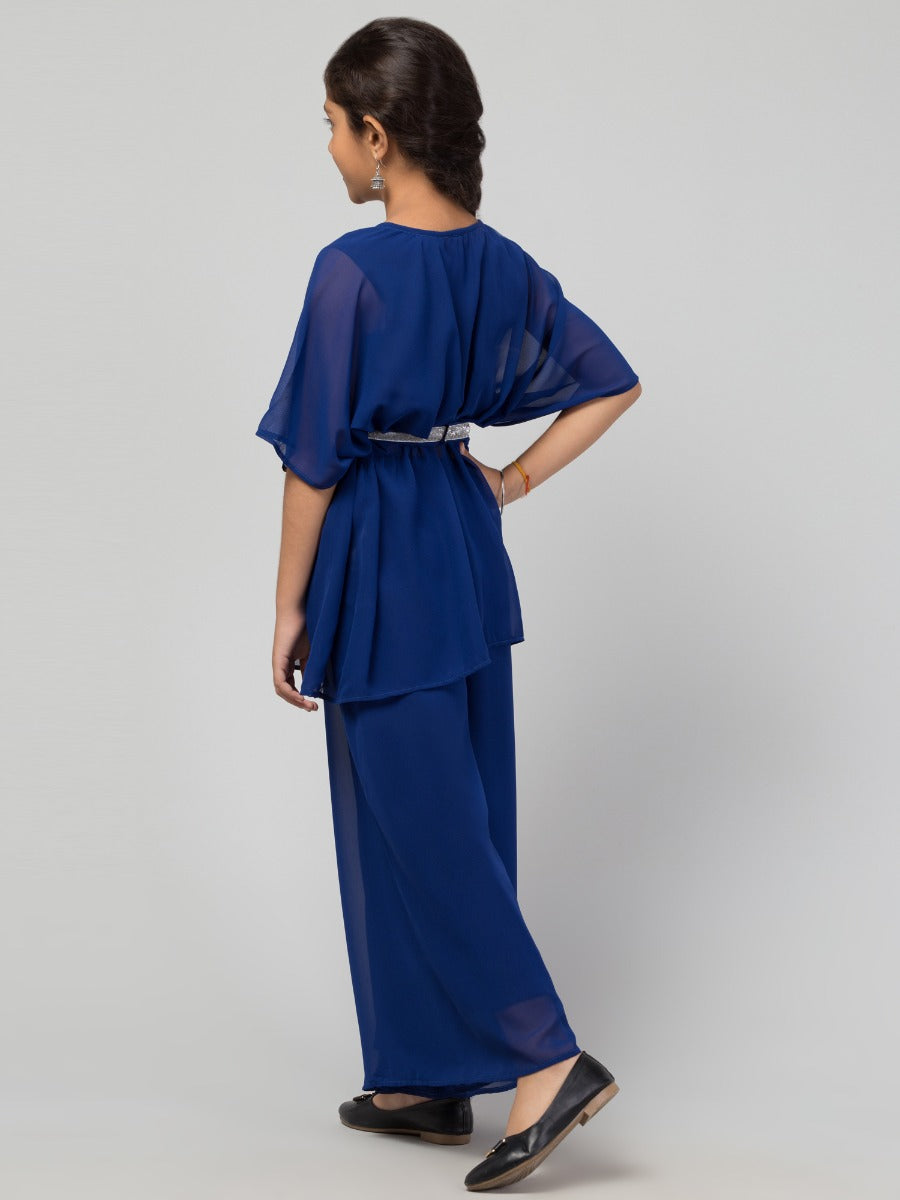 Girl's Party Wear-Two Pieces Set In Georgette Fabric With Lining.