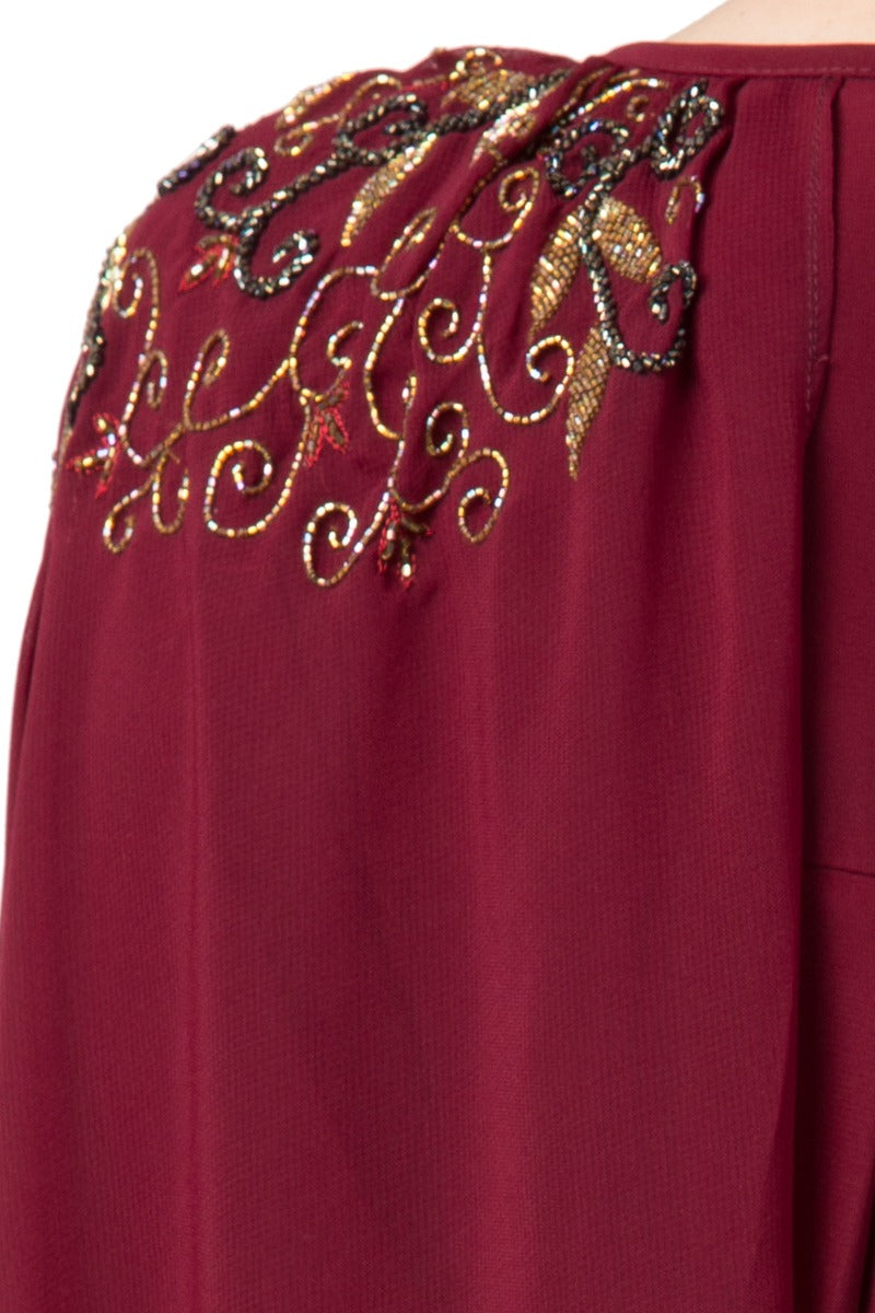 Mushkiya-Fairy Dress With Hand Work Embellishments On Shoulders-Not An Abaya